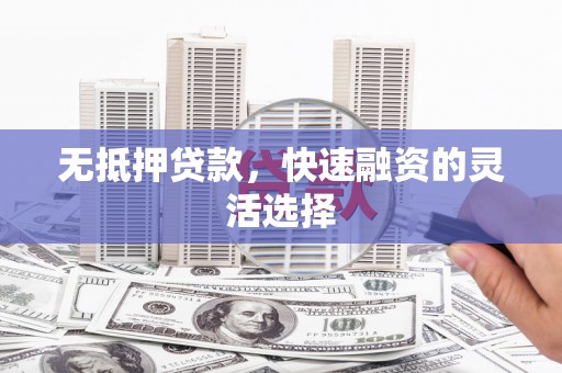 肃南无抵押贷款，快速融资的灵活选择