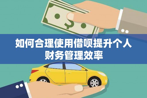 环江如何合理使用借呗提升个人财务管理效率