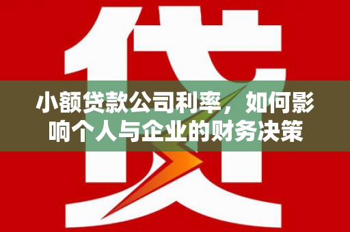 奉化小额贷款公司利率，如何影响个人与企业的财务决策