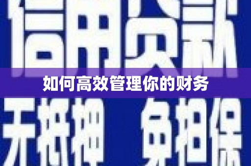 名间如何高效管理你的财务