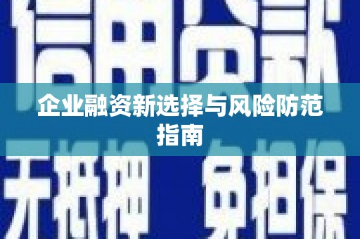 炉霍企业融资新选择与风险防范指南