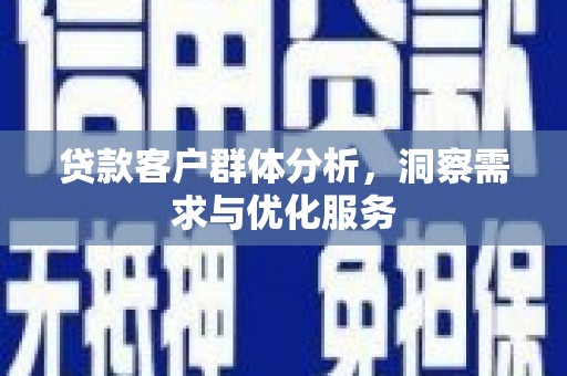 郸城贷款客户群体分析，洞察需求与优化服务